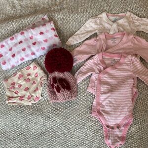 Baby valentine day clothes lot